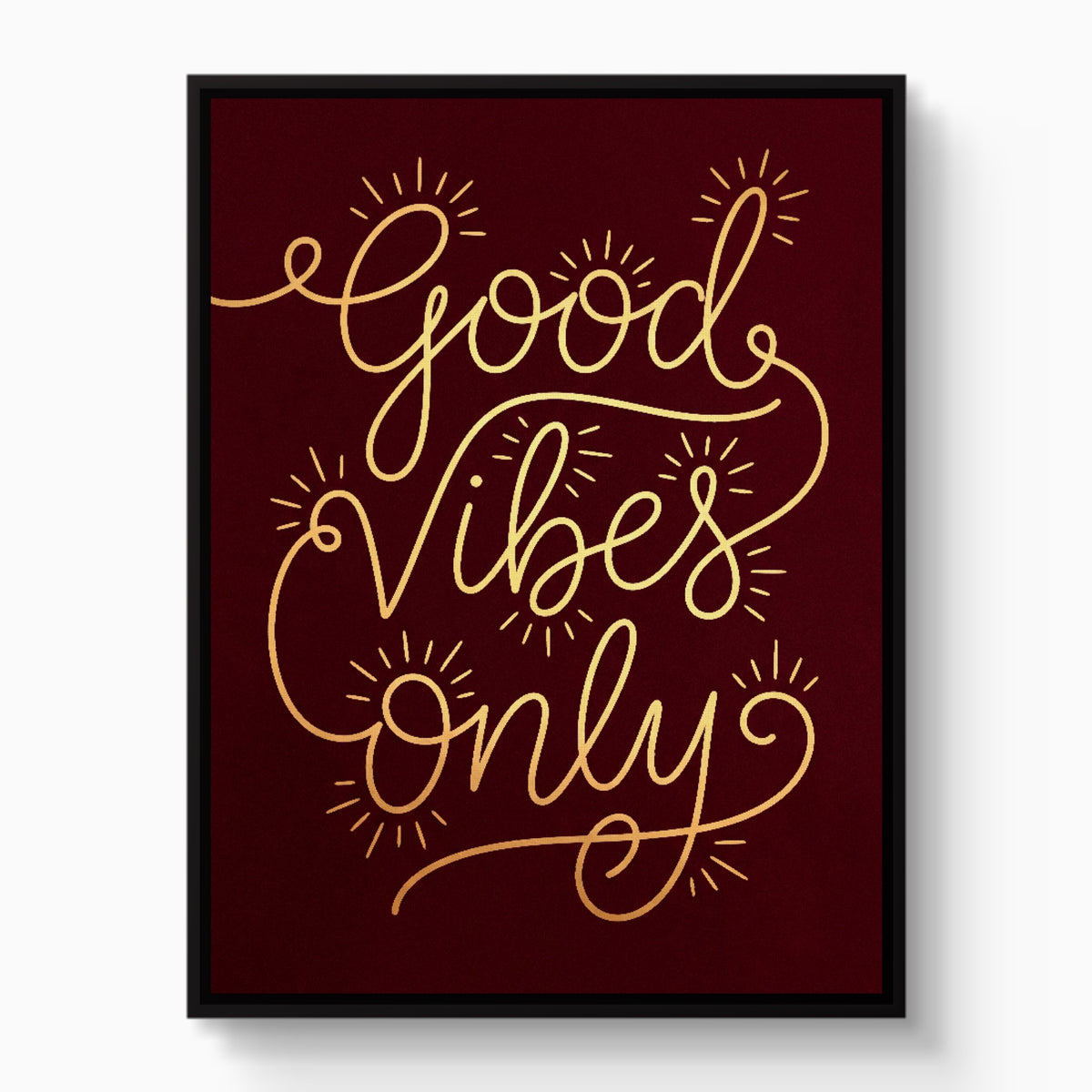 Good Vibes Only — good vibes only white studio framed black