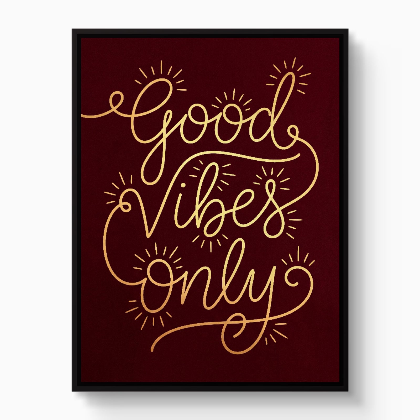 Good Vibes Only — good vibes only white studio framed black