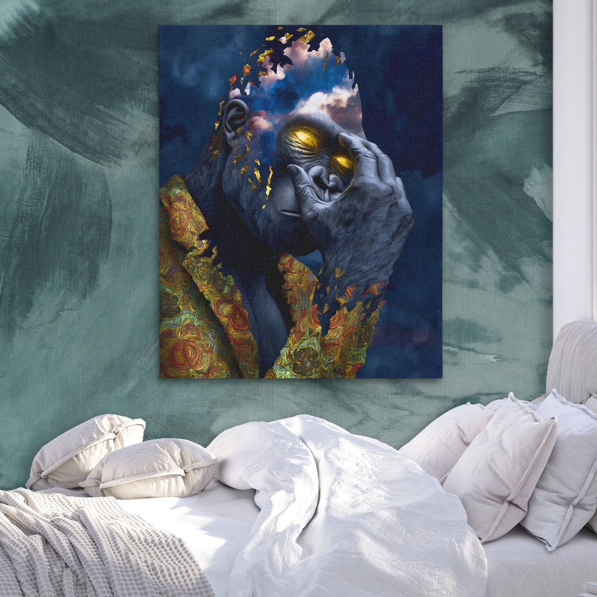 Gorilla Celestial Sky — Gorilla Celestial Sky Side Bebd Green Abstract 225