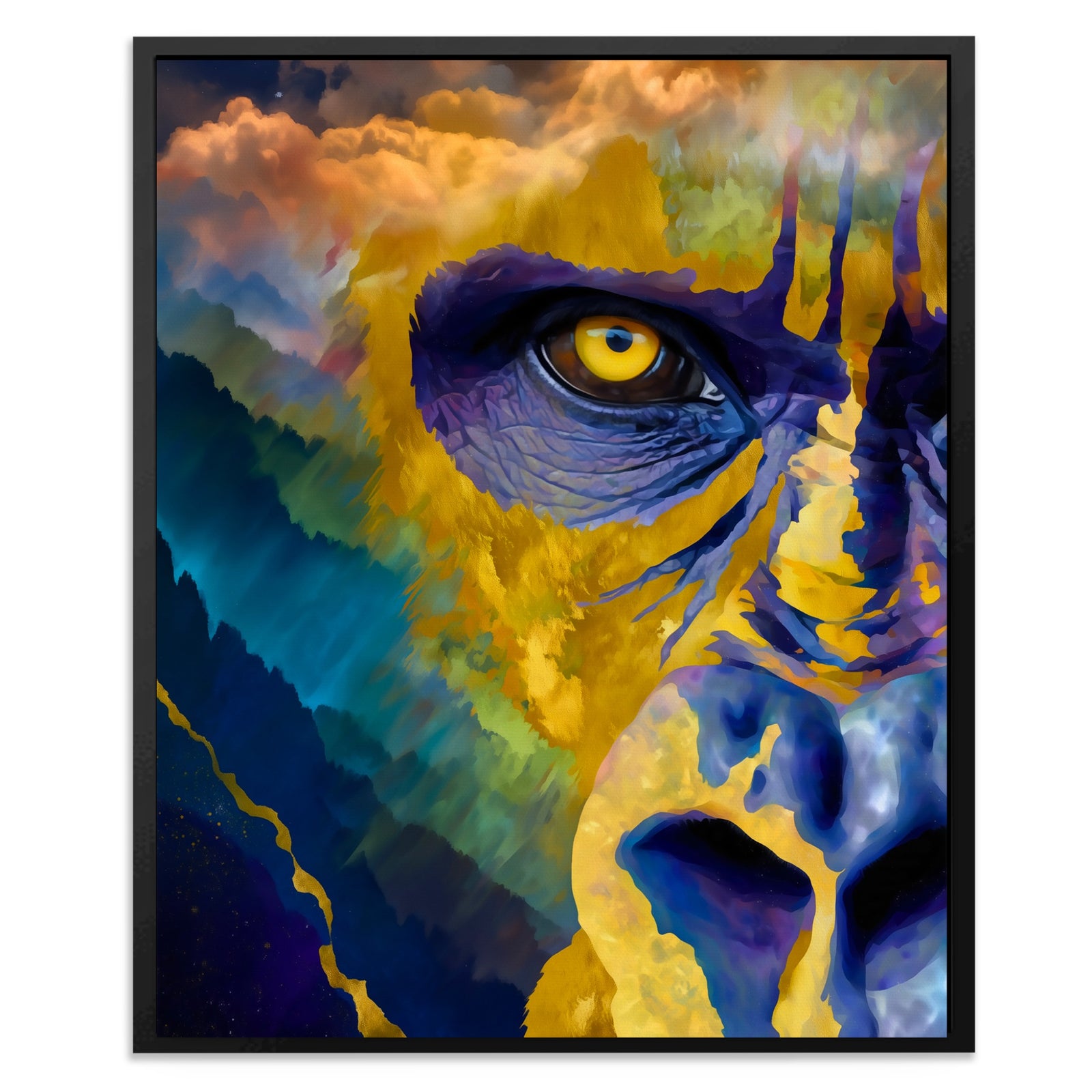 Gorilla Golden Mist canvas wall art