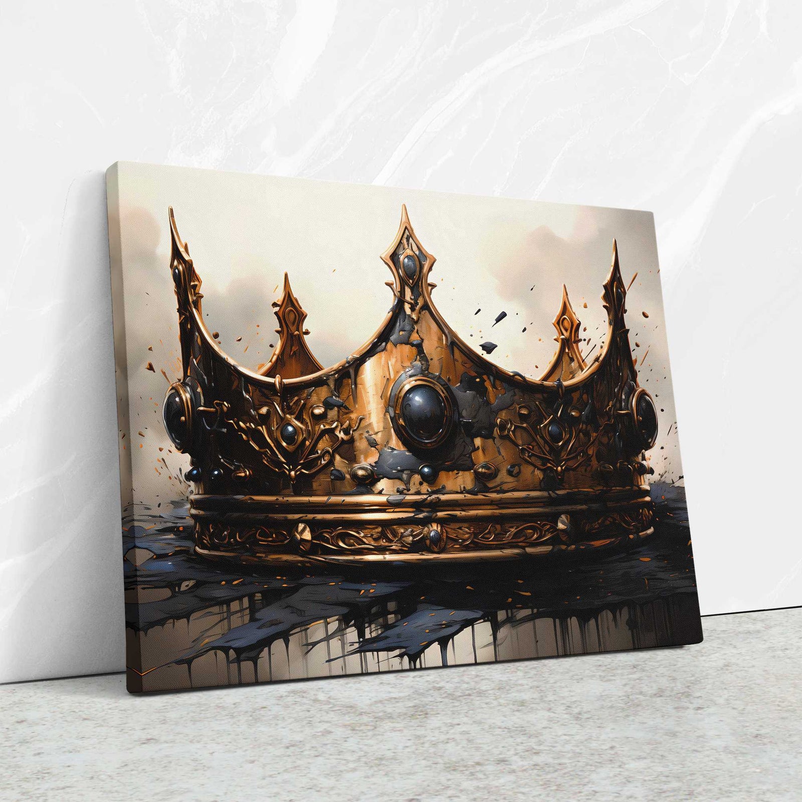 Gothic Gold - Crown Canvas Wall Art