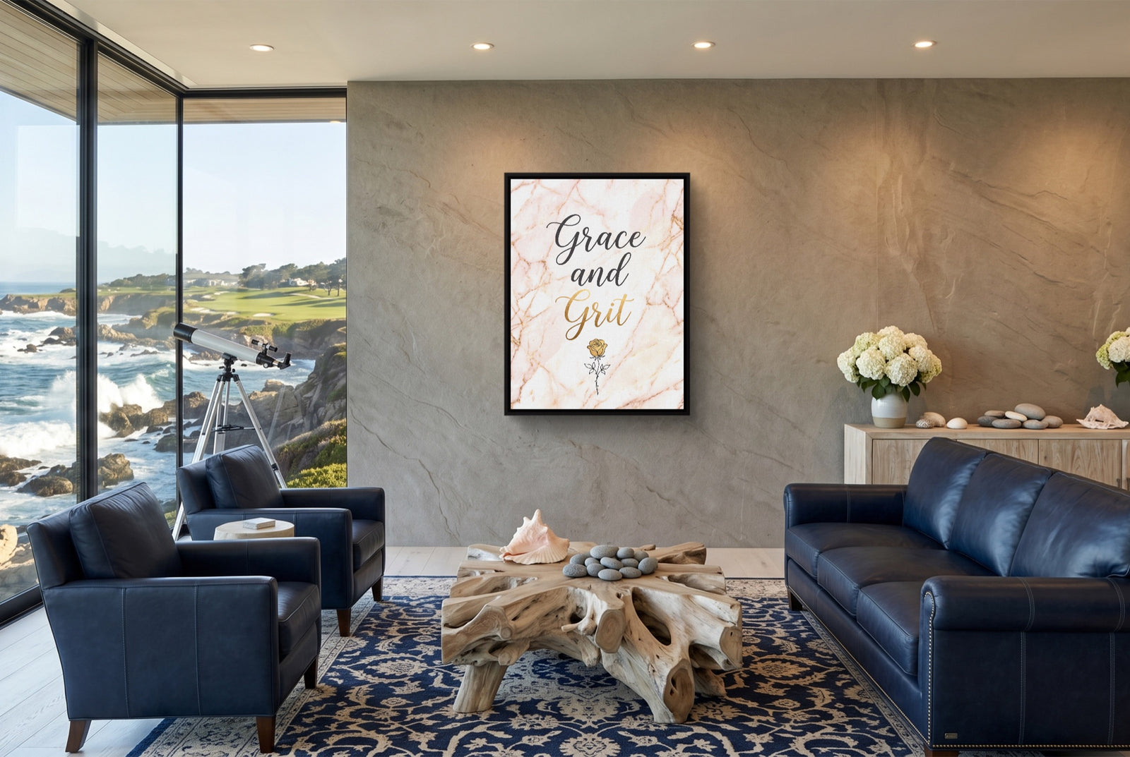 Grace Grit Marble — grace grit marble white studio framed black