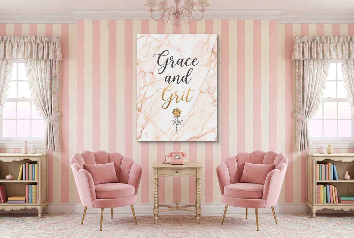 Grace Grit Marble — grace grit marble pink living room interior 1port flush print
