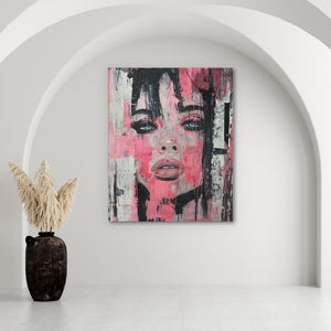 Graffiti With Woman - Luxury Wall Art