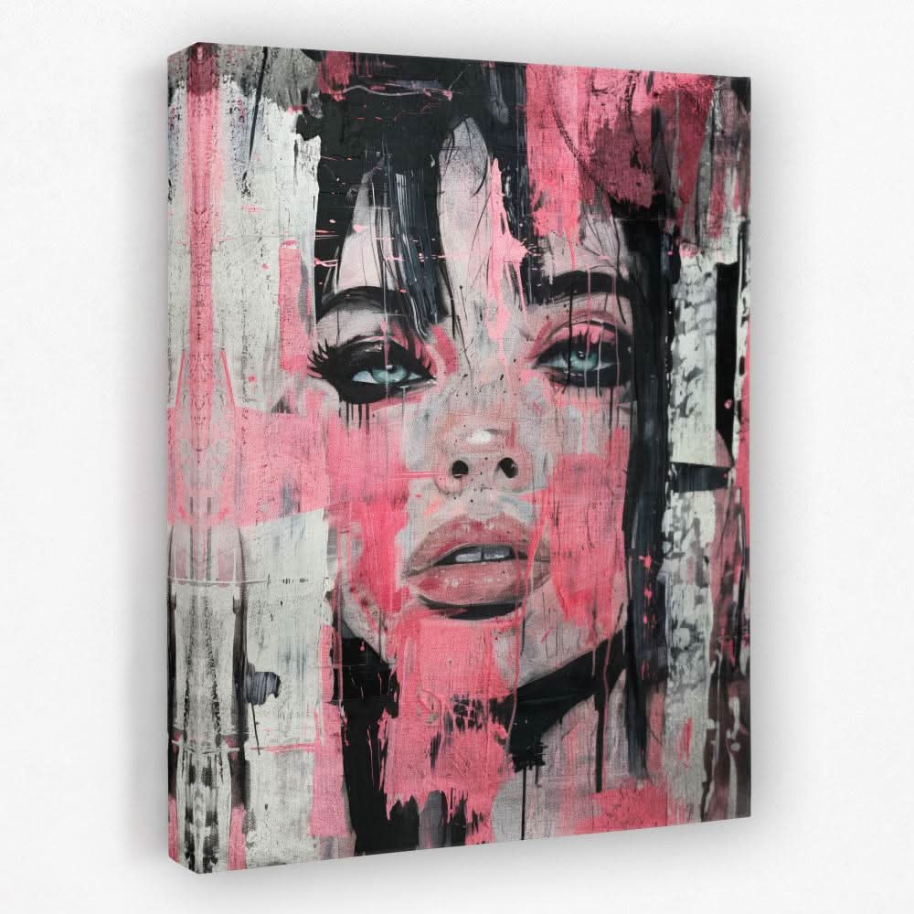 Graffiti With Woman - Female Canvas Wall Art