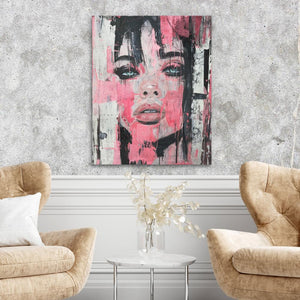 Graffiti With Woman - Luxury Wall Art