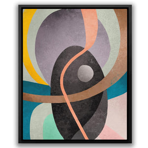 Gray Circle Around Lines - Luxury Wall Art