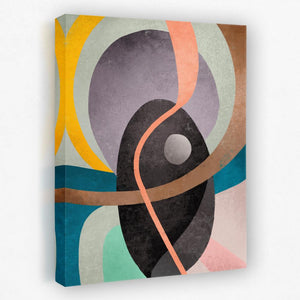 Gray Circle Around Lines - Luxury Wall Art