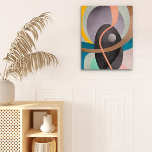 Gray Circle Around Lines - Luxury Wall Art