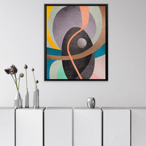 Gray Circle Around Lines - Luxury Wall Art