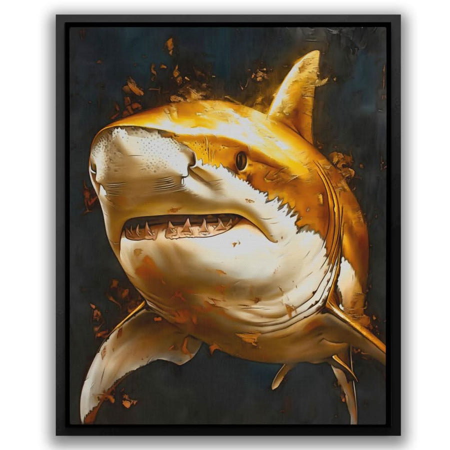 Great Gold Shark in a __flatart__