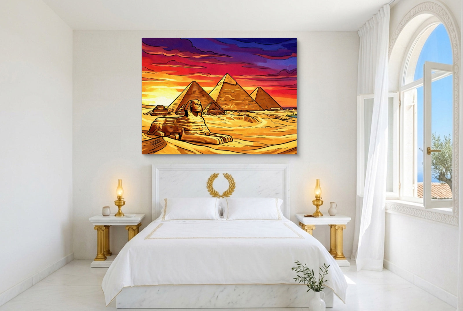 Great Sphinx Sunset — great sphinx sunset white studio framed black