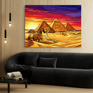 Great Sphinx Sunset — great sphinx sunset sq 70s vibes 1land flush print
