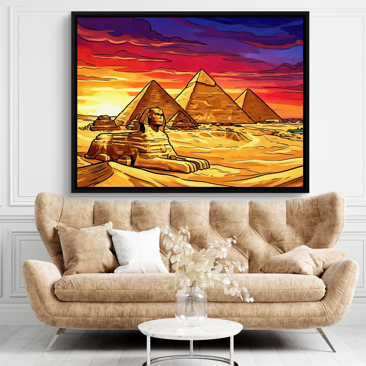 Great Sphinx Sunset — great sphinx sunset sq brown living room 1land framed black