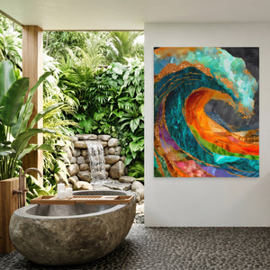 Great Wave Reimagined — Great Wave Reimagined Outdoor Bathroom Port 118