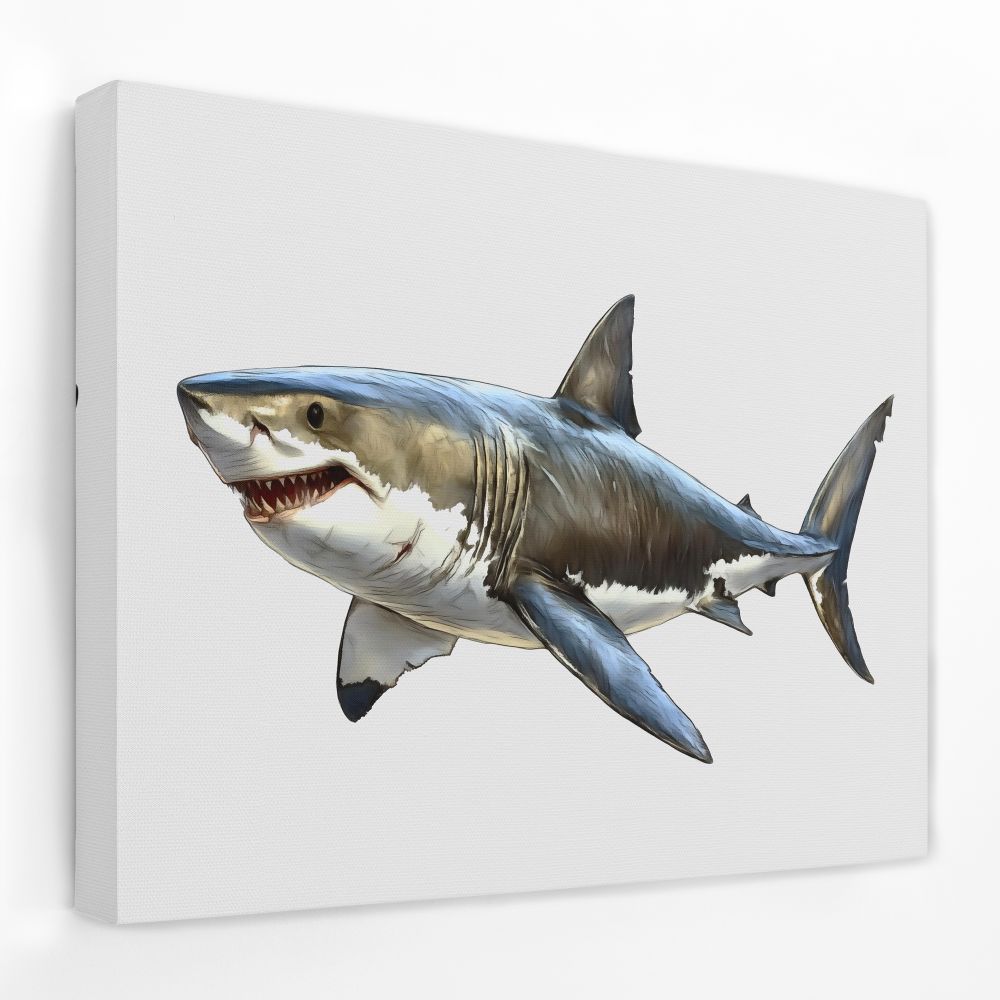 Great White Shark Doodle - Luxury Wall Art