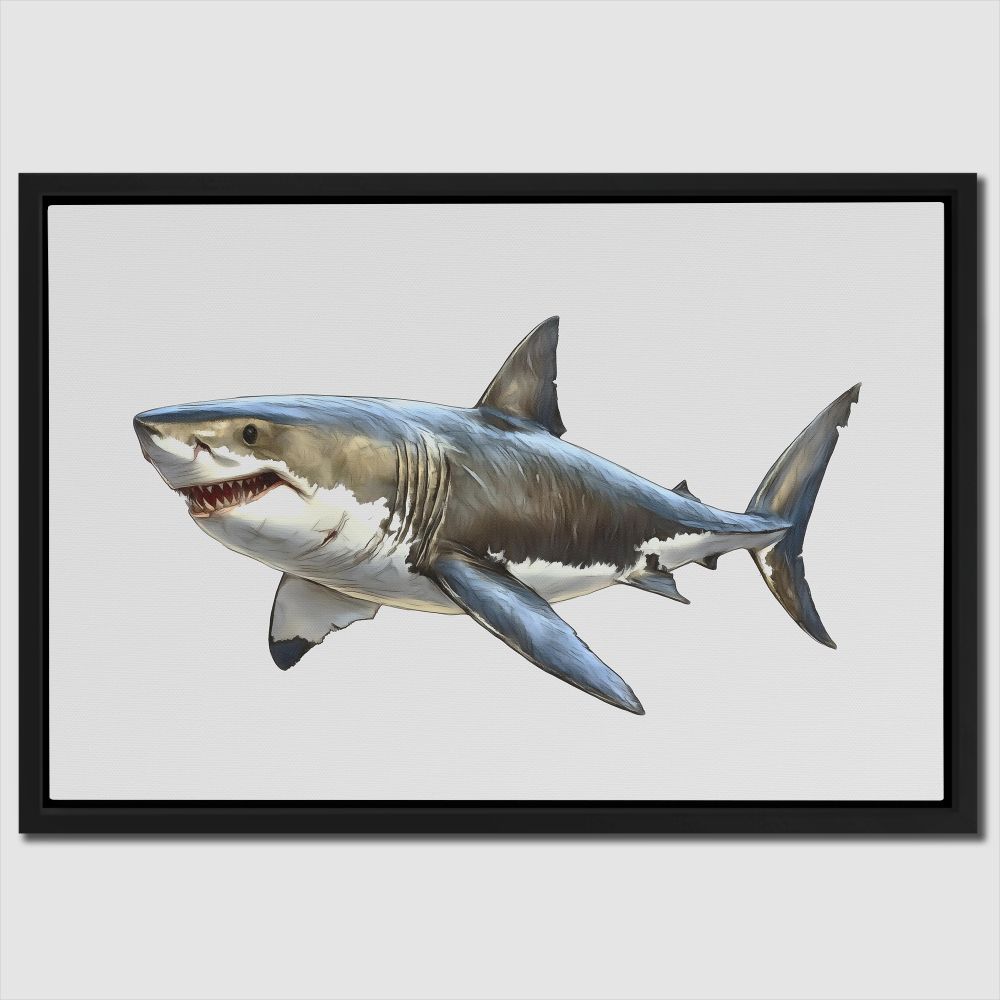 Great White Shark Doodle - Luxury Wall Art