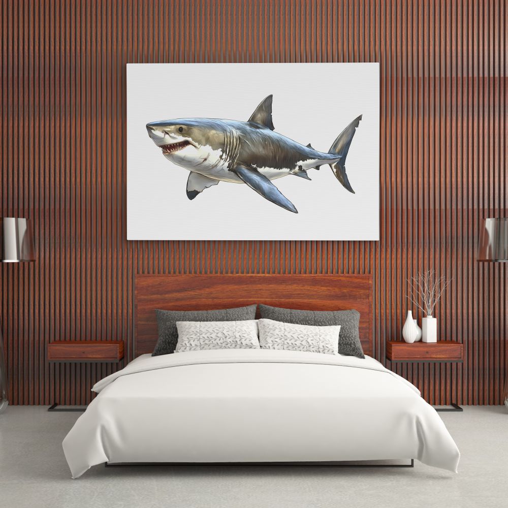 Great White Shark Doodle - Luxury Wall Art