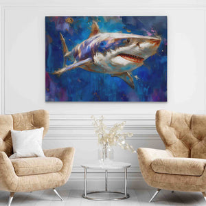 Great White Watercolor - Luxury Wall Art