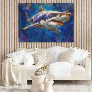 Great White Watercolor - Luxury Wall Art