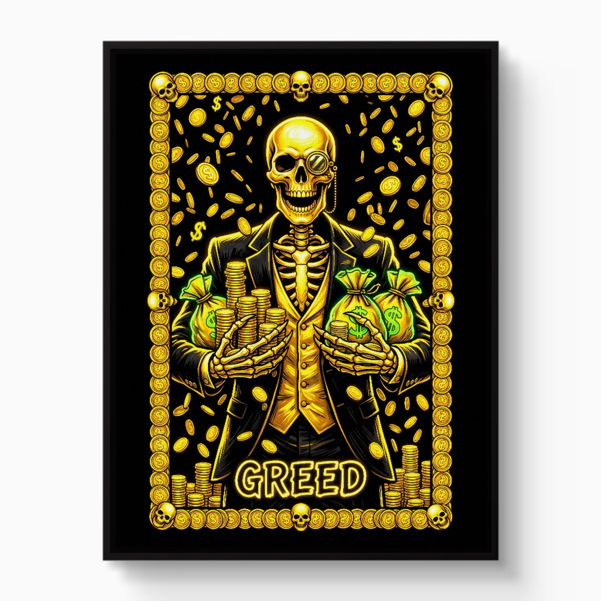 Greed's Grasping Hand — greed's grasping hand white studio framed black