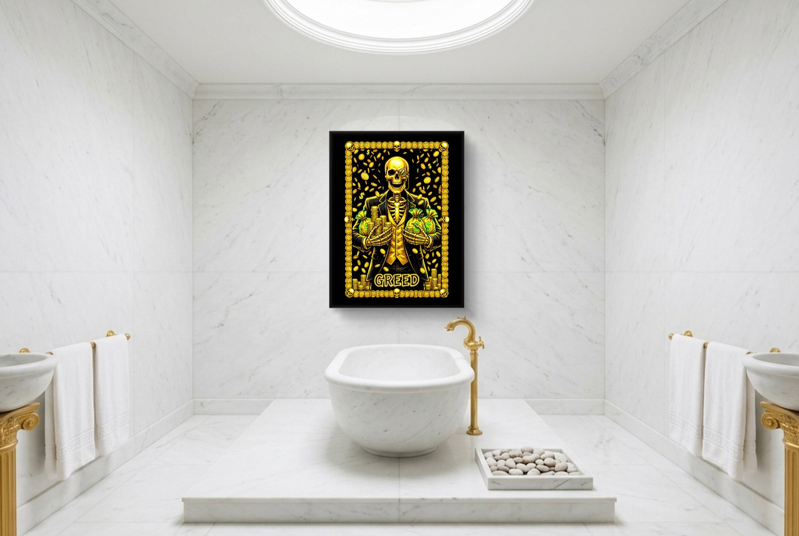 Greed's Grasping Hand — greed's grasping hand white studio framed black
