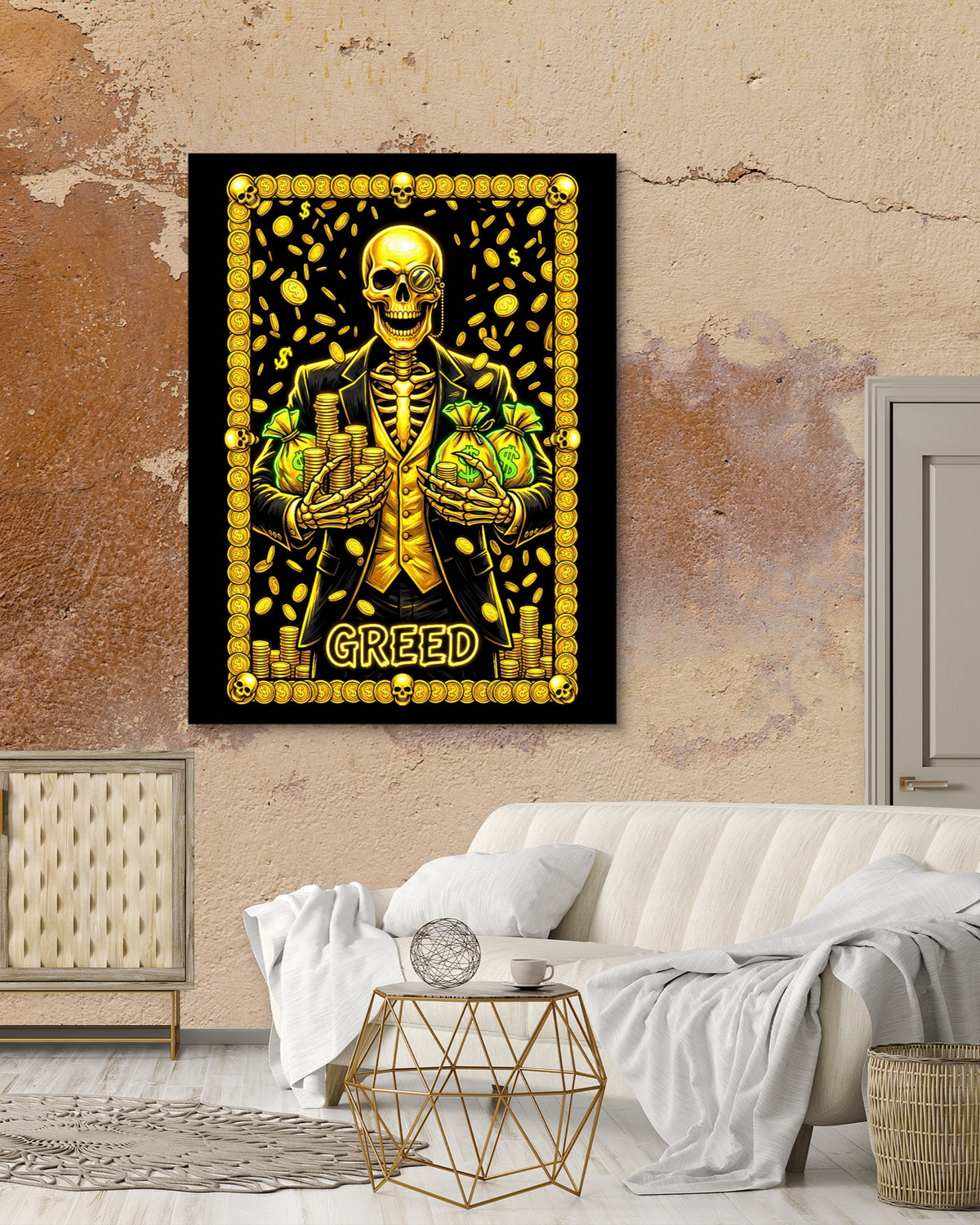 Greed's Grasping Hand — greed's grasping hand psd mocha luxury room 1port flush print
