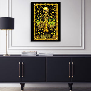 Greed's Grasping Hand — greed's grasping hand sq blue cabinet 1port flush print