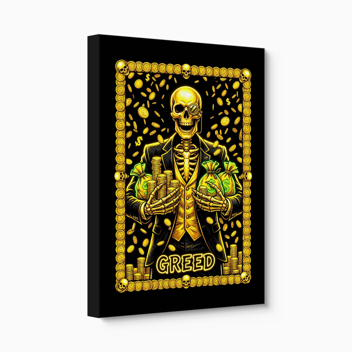 Greed's Grasping Hand — greed's grasping hand angled flush print