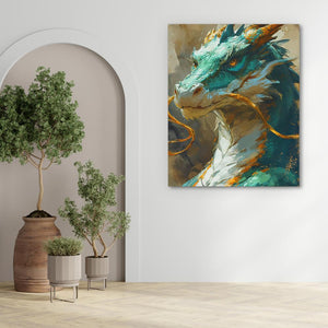 Green Chinese Dragon - Luxury Wall Art