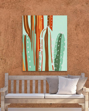 Green Desert Cactus - Luxury Wall Art