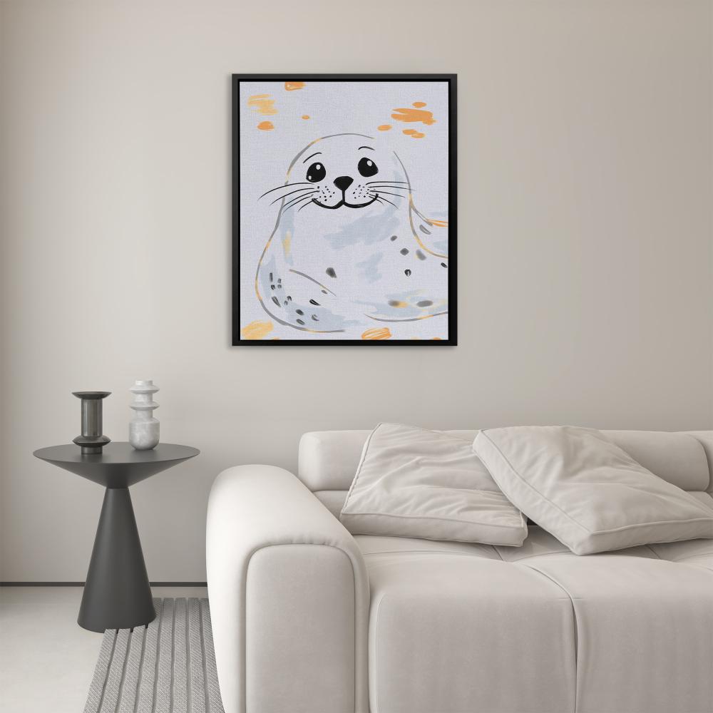 Grey and White Seal - Luxury Wall Art