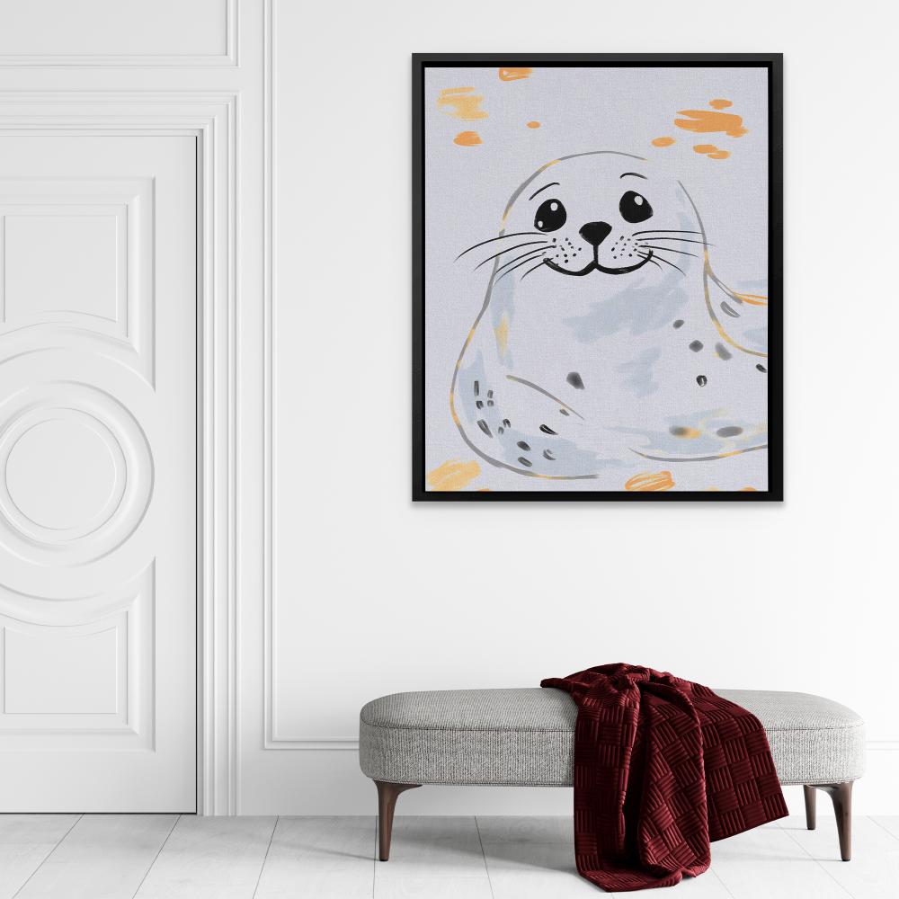Grey and White Seal - Luxury Wall Art