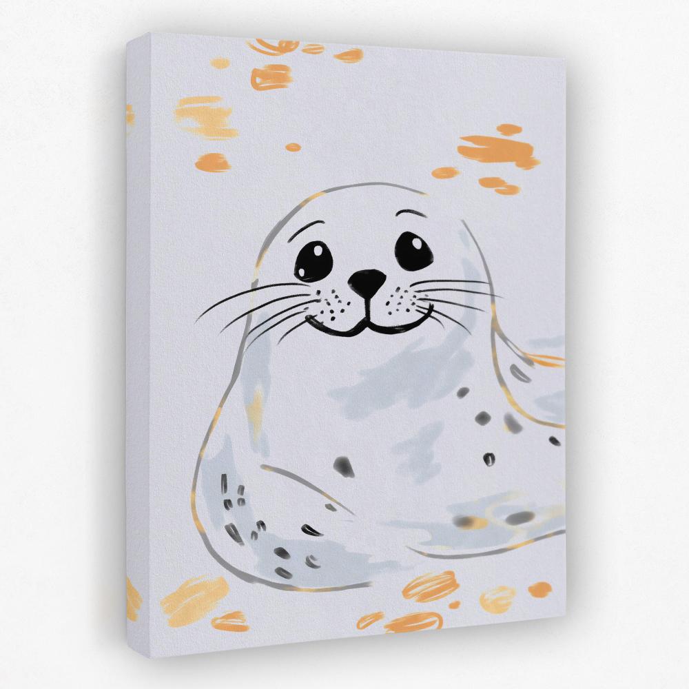 Grey and White Seal - Luxury Wall Art