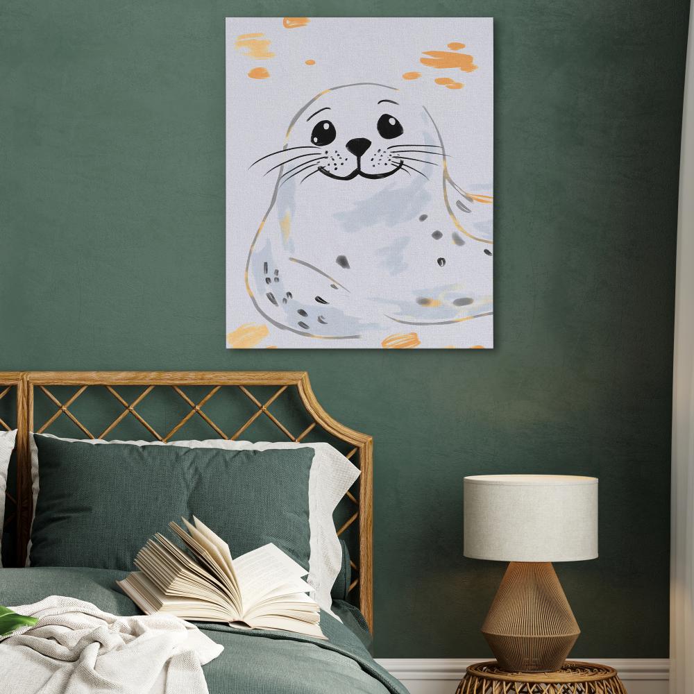 Grey and White Seal - Luxury Wall Art