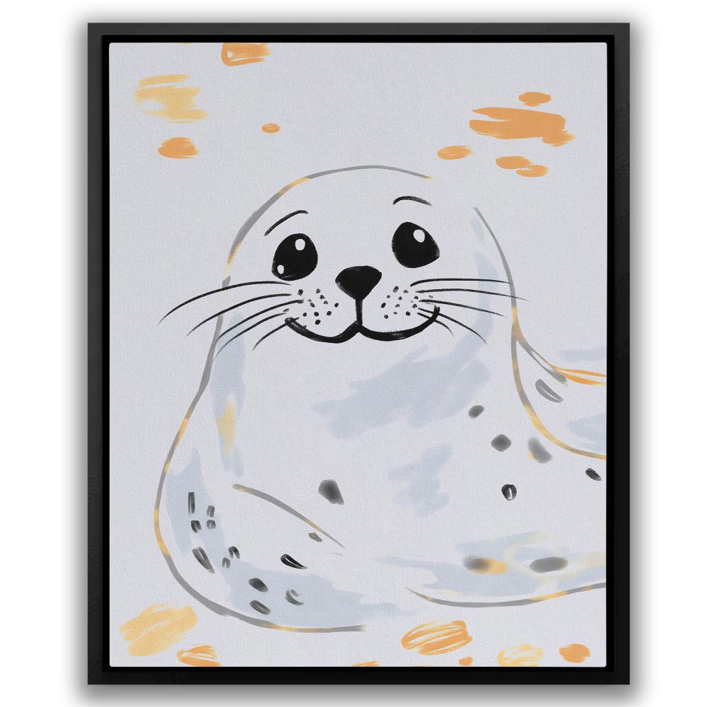 Grey and White Seal - Luxury Wall Art