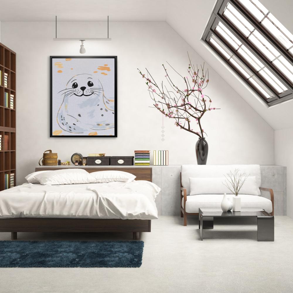 Grey and White Seal - Luxury Wall Art