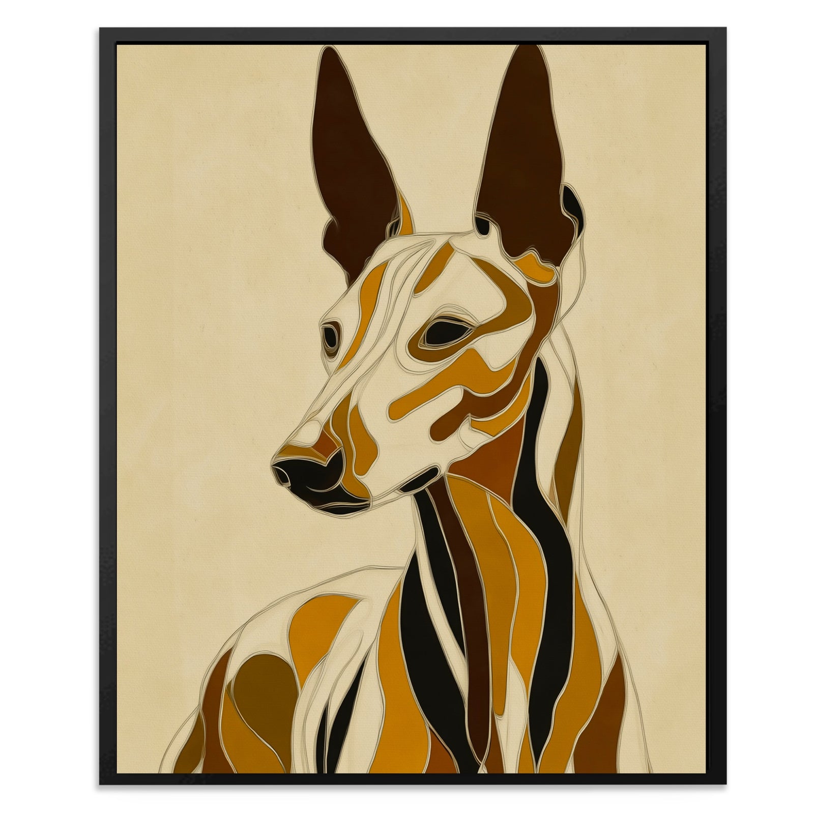 Greyhound Geometric Lines canvas wall art