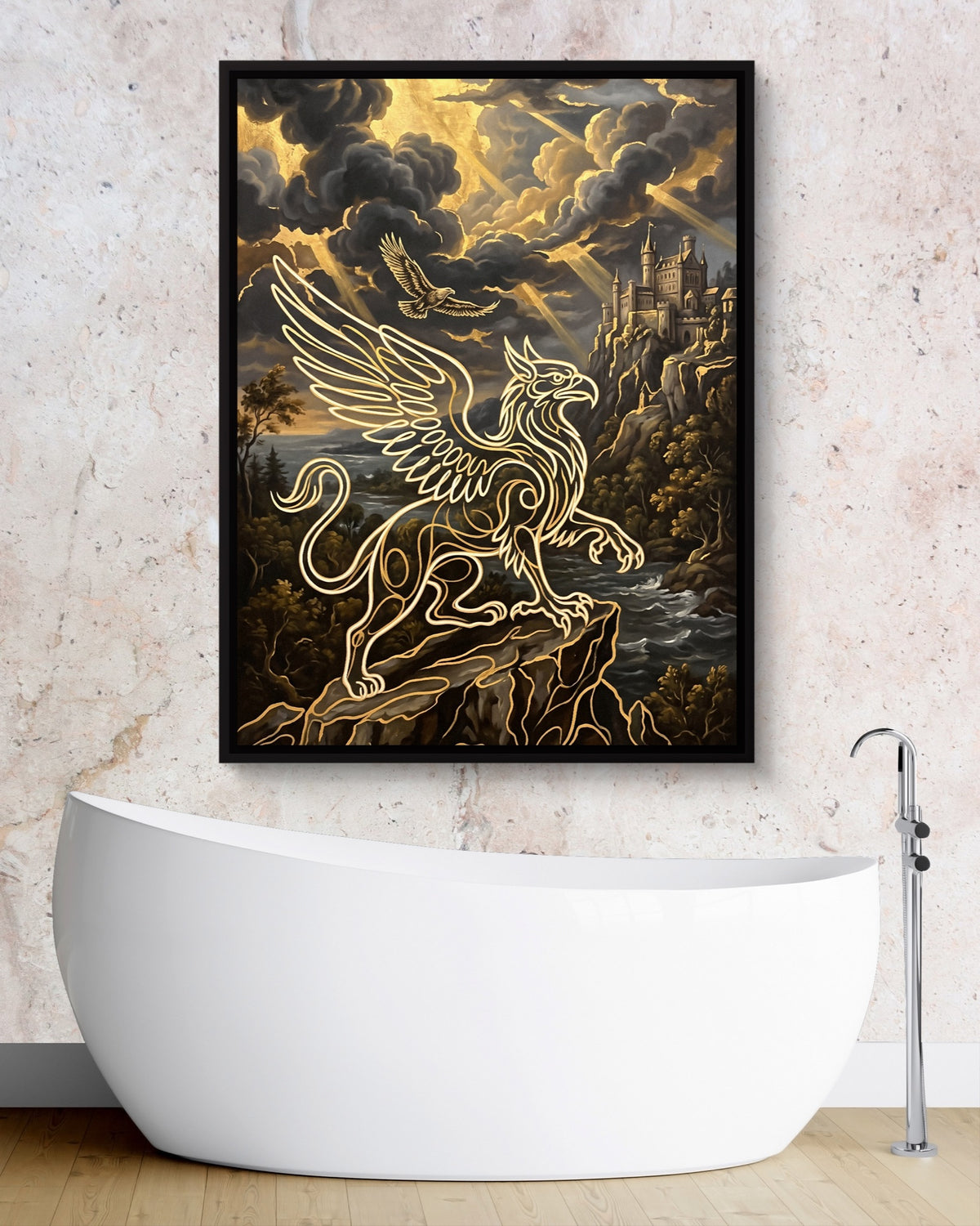 Griffin Golden Sky — griffin golden sky psd granite bathroom 1port framed black