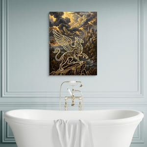 Griffin Golden Sky — griffin golden sky sq luxury bathroom wall 1port flush print