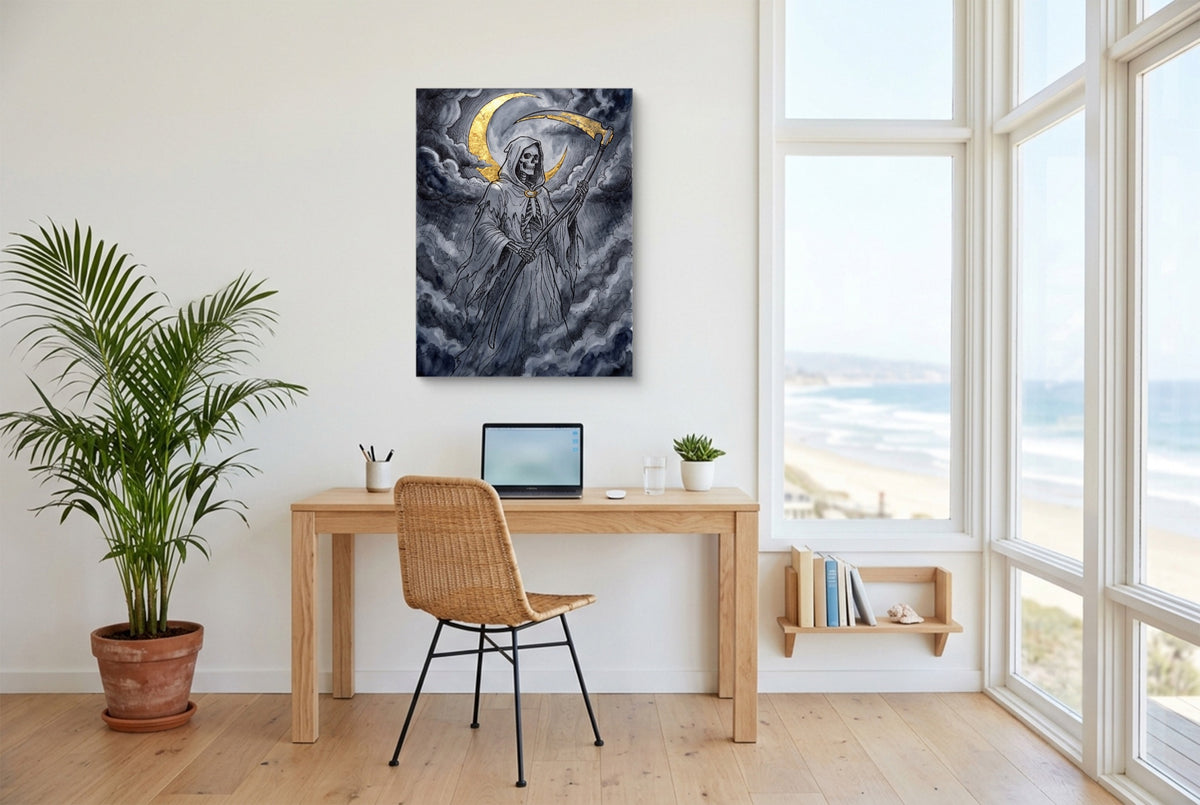 Grim Reaper Moon — grim reaper moon office space with desk chair 1port flush print