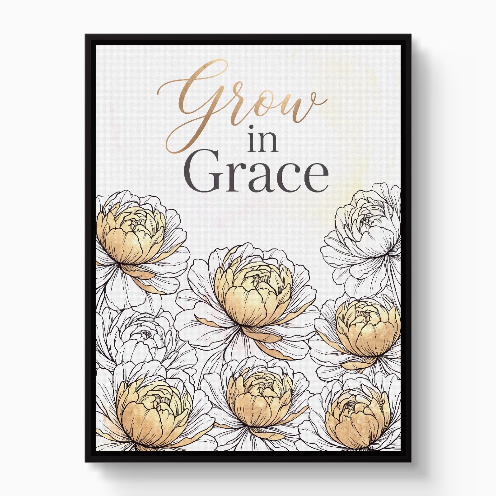 Grow In Grace — grow in grace white studio framed black