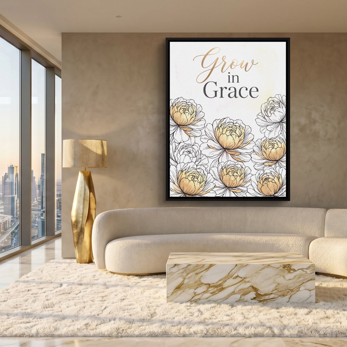 Grow In Grace — grow in grace sq white gold lux 1port framed black