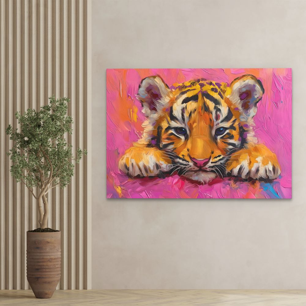 Grumpy Tiger Cub - Luxury Wall Art
