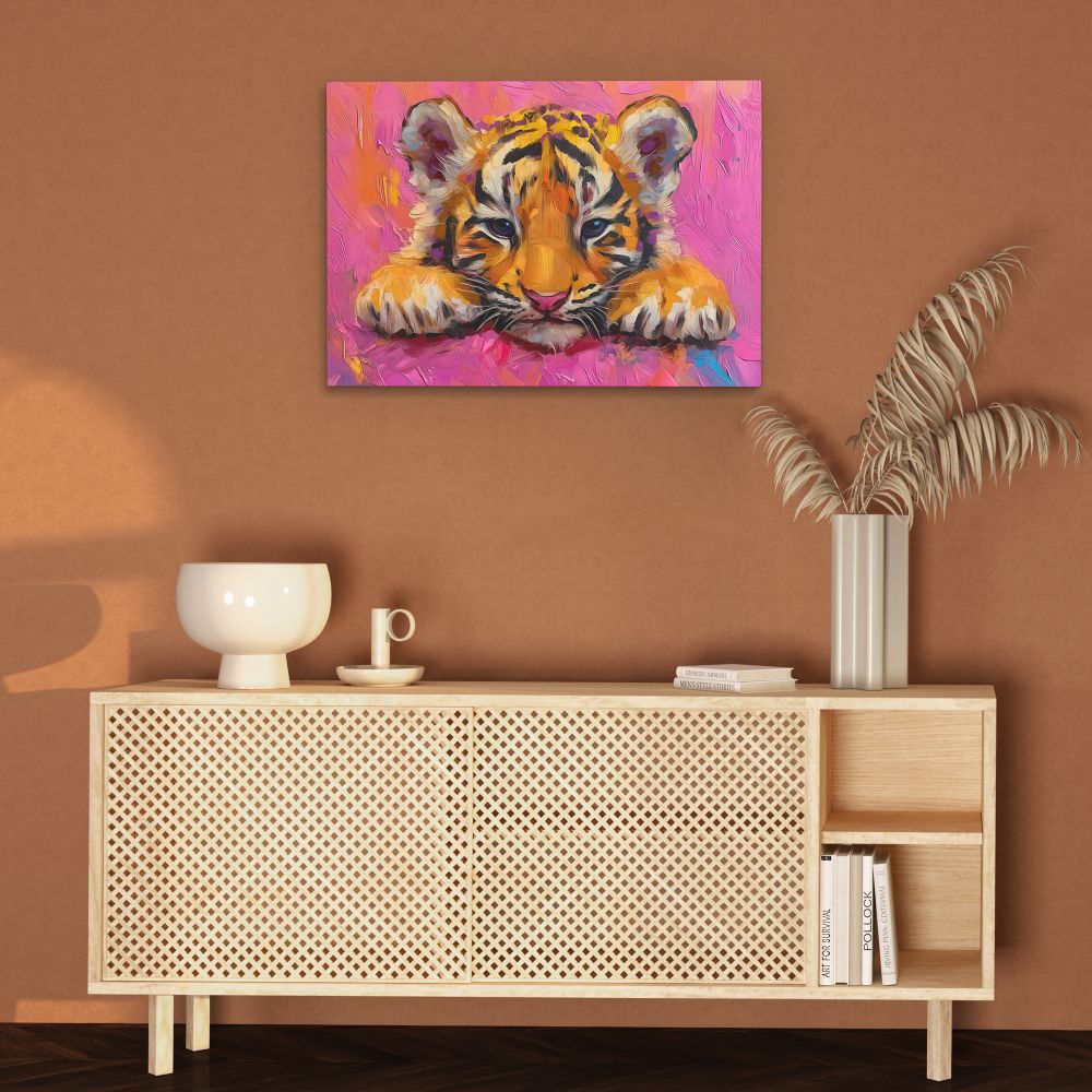 Grumpy Tiger Cub - Luxury Wall Art