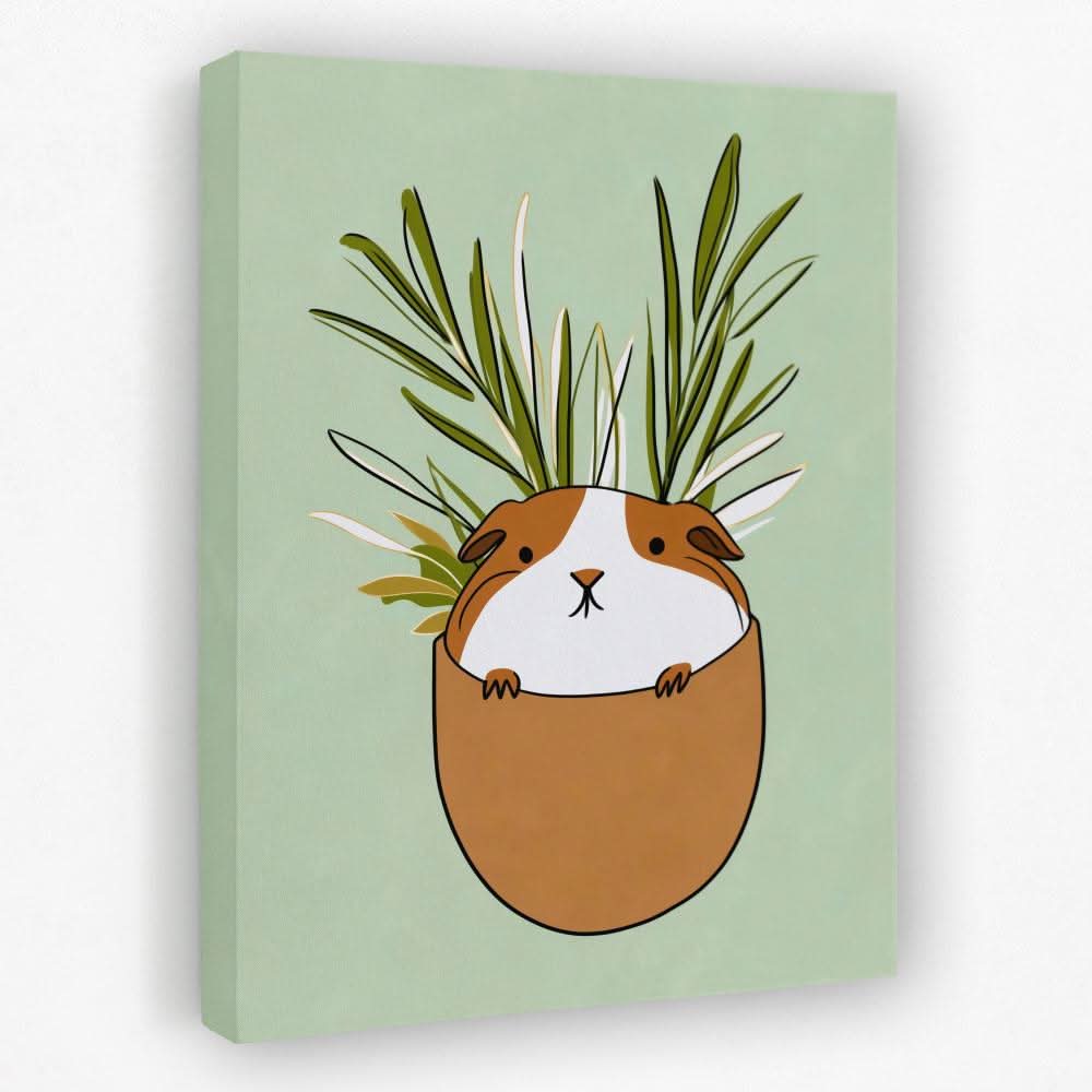 Guinea Pig in a Cup - Animals Canvas Wall Art