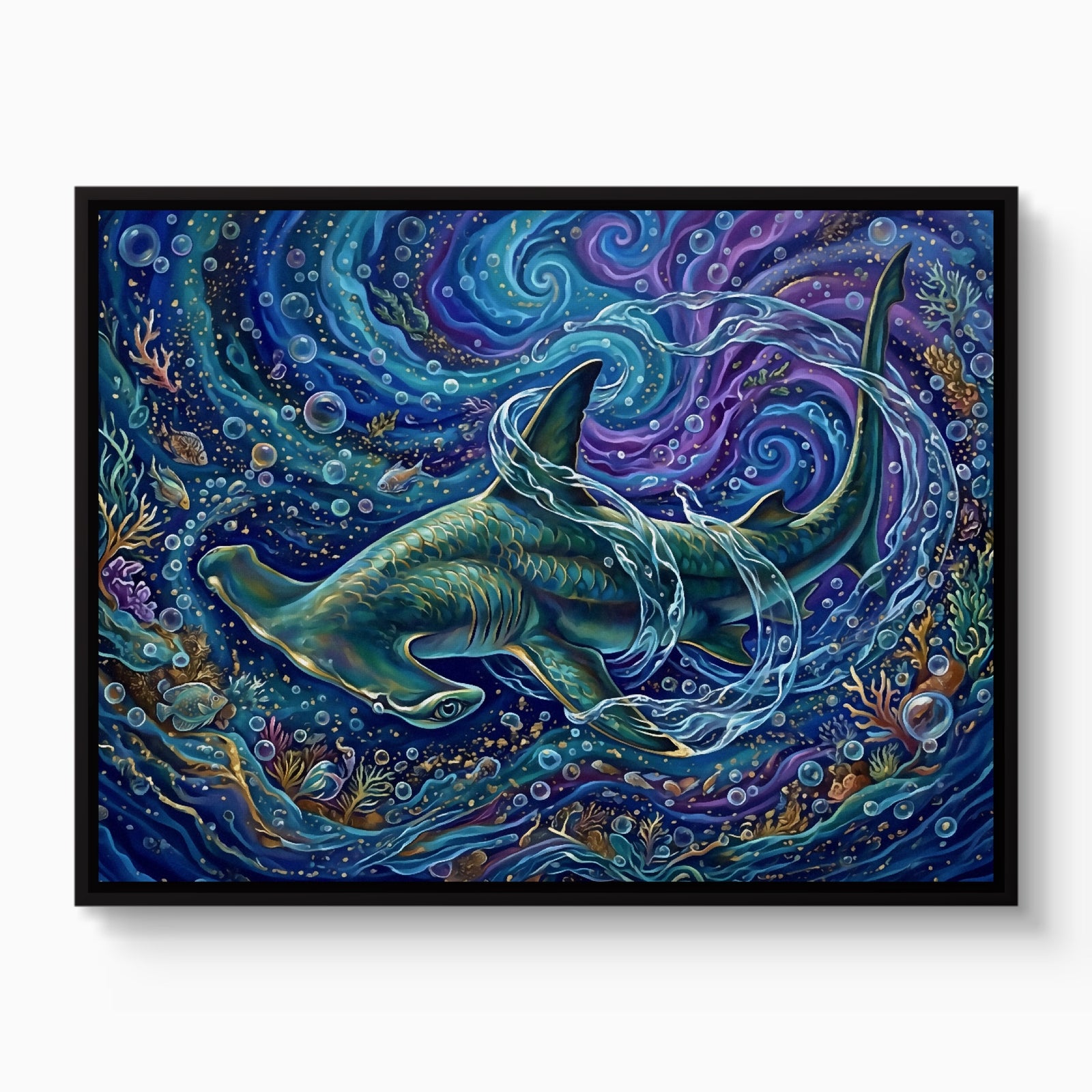 Hammerhead Depths — hammerhead depths white studio framed black