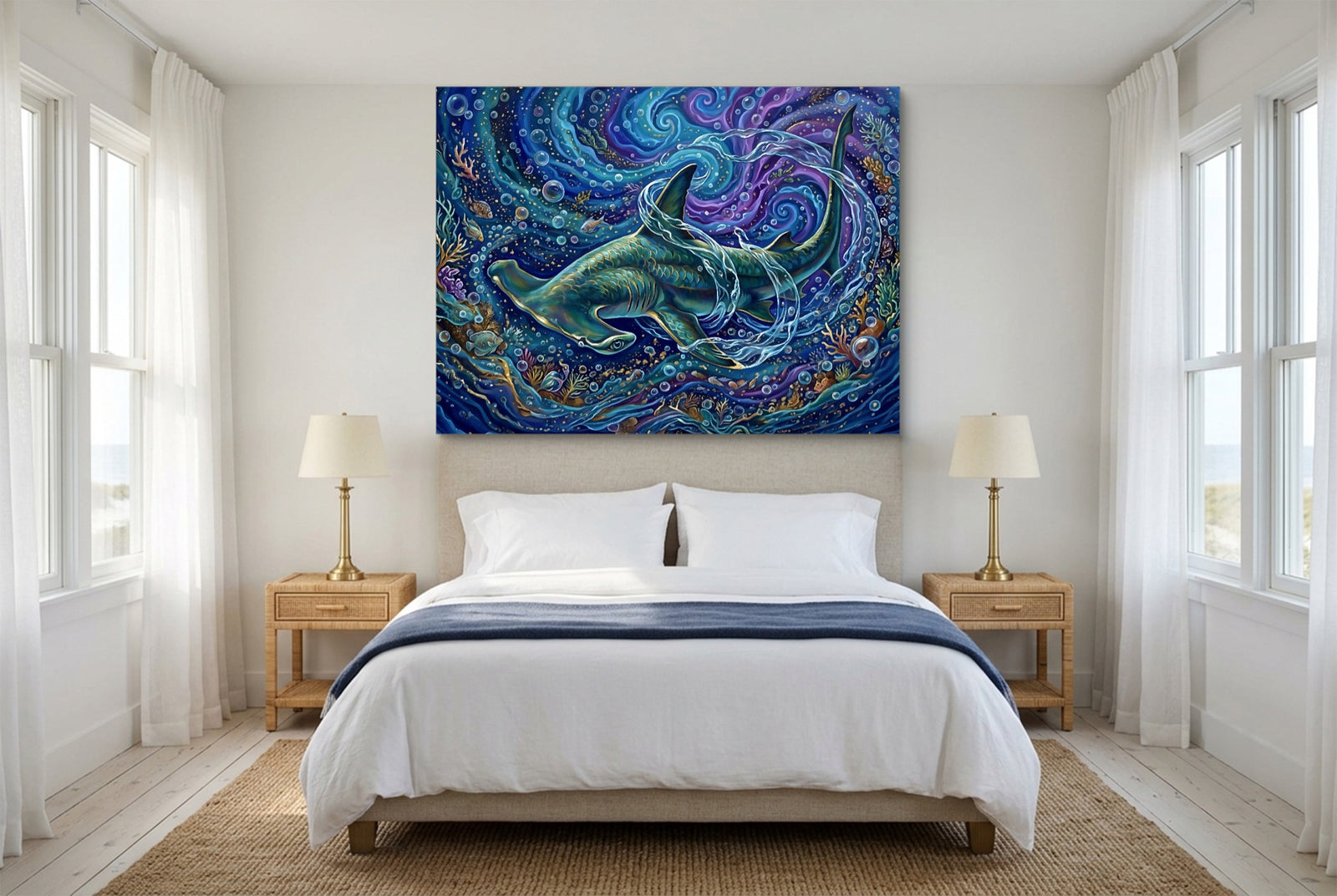 Hammerhead Depths — hammerhead depths white studio framed black