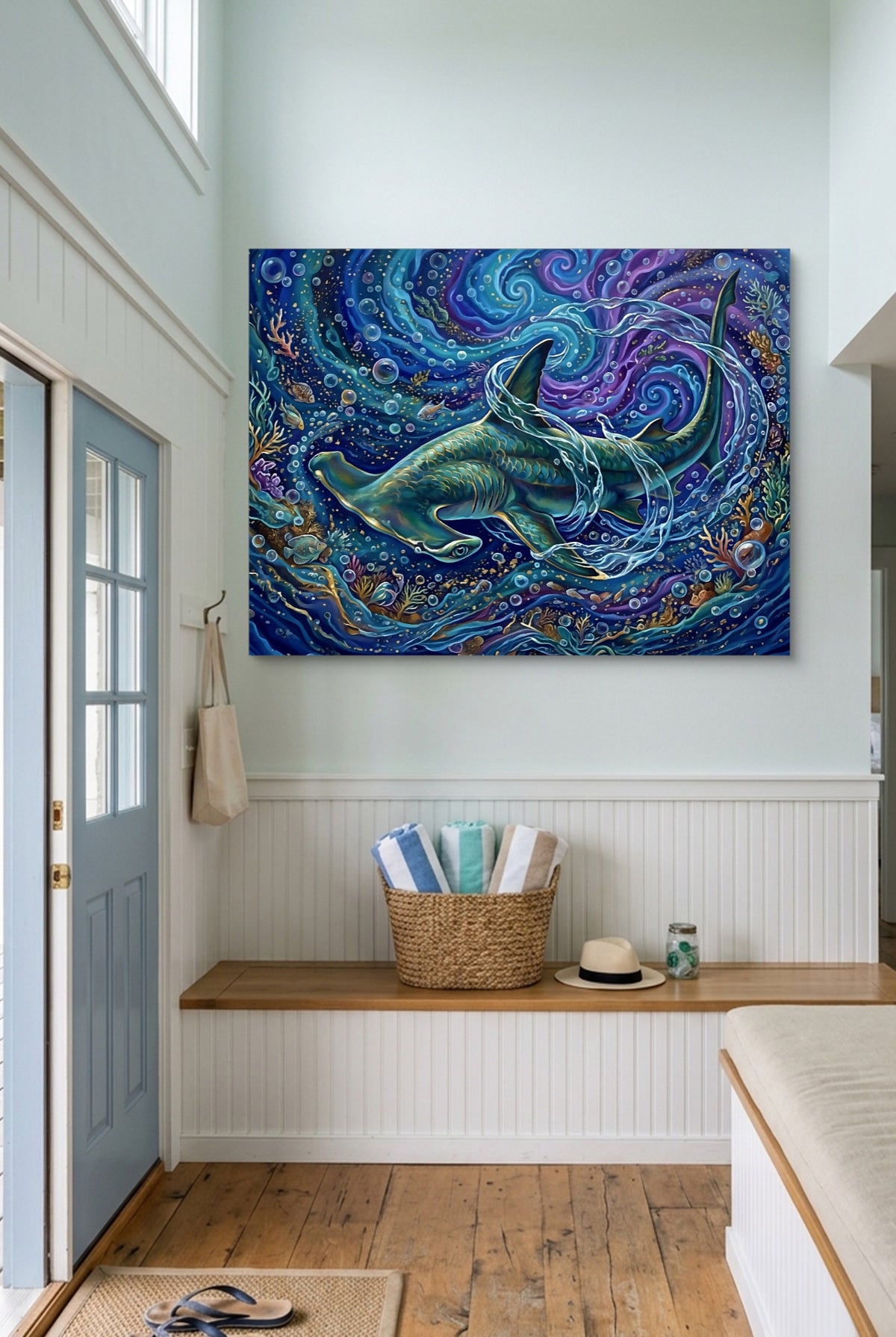 Hammerhead Depths — hammerhead depths p indoor entryway with bench 1land flush print