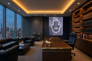 Hamsa Indigo Eye - Luxury Wall Art